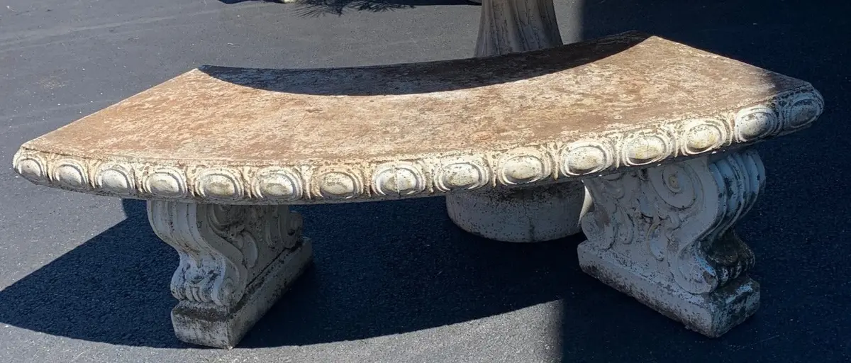 Large Curved Concrete Bench 1