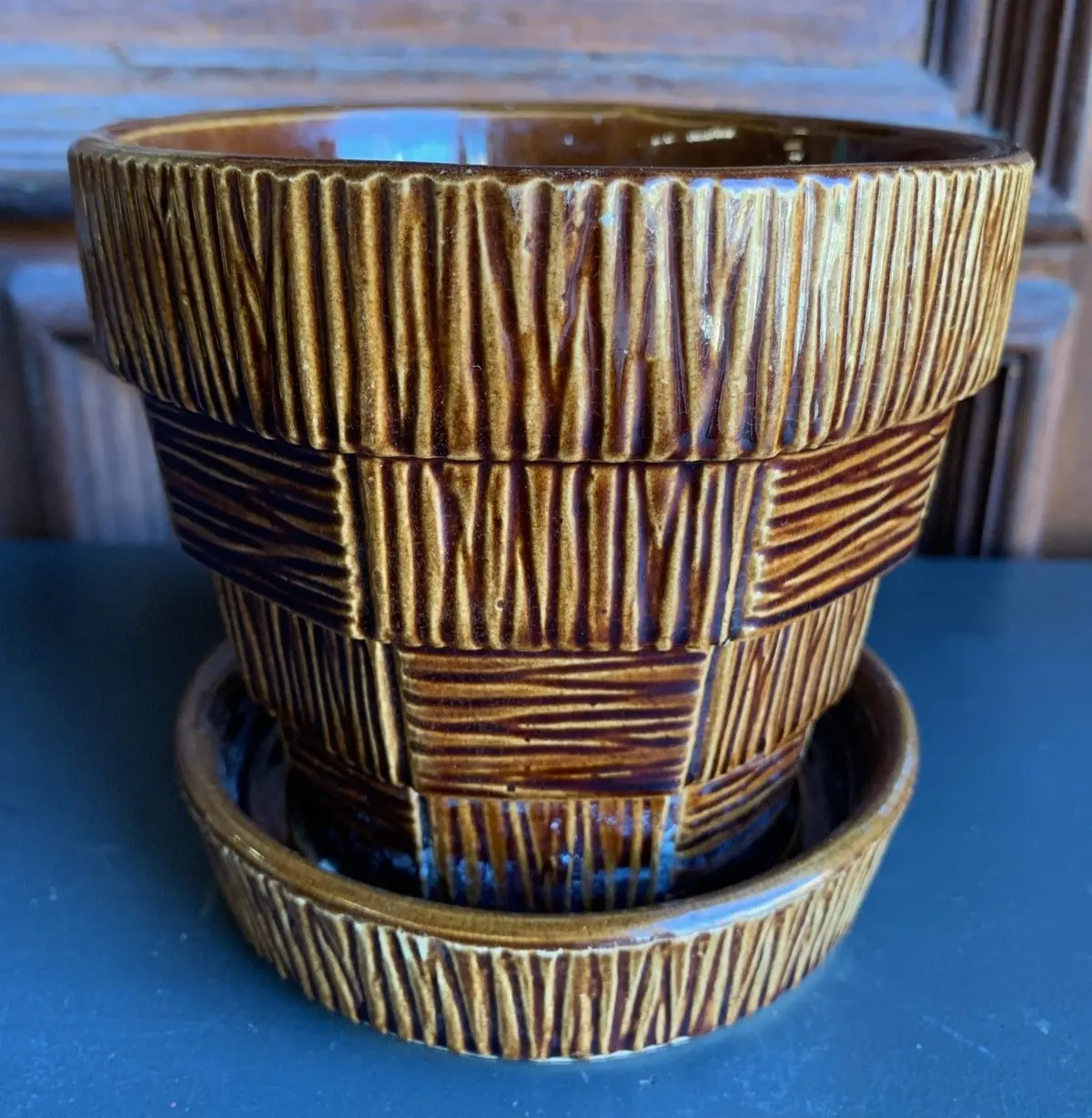Mccoy Pottery Brown Planter 1