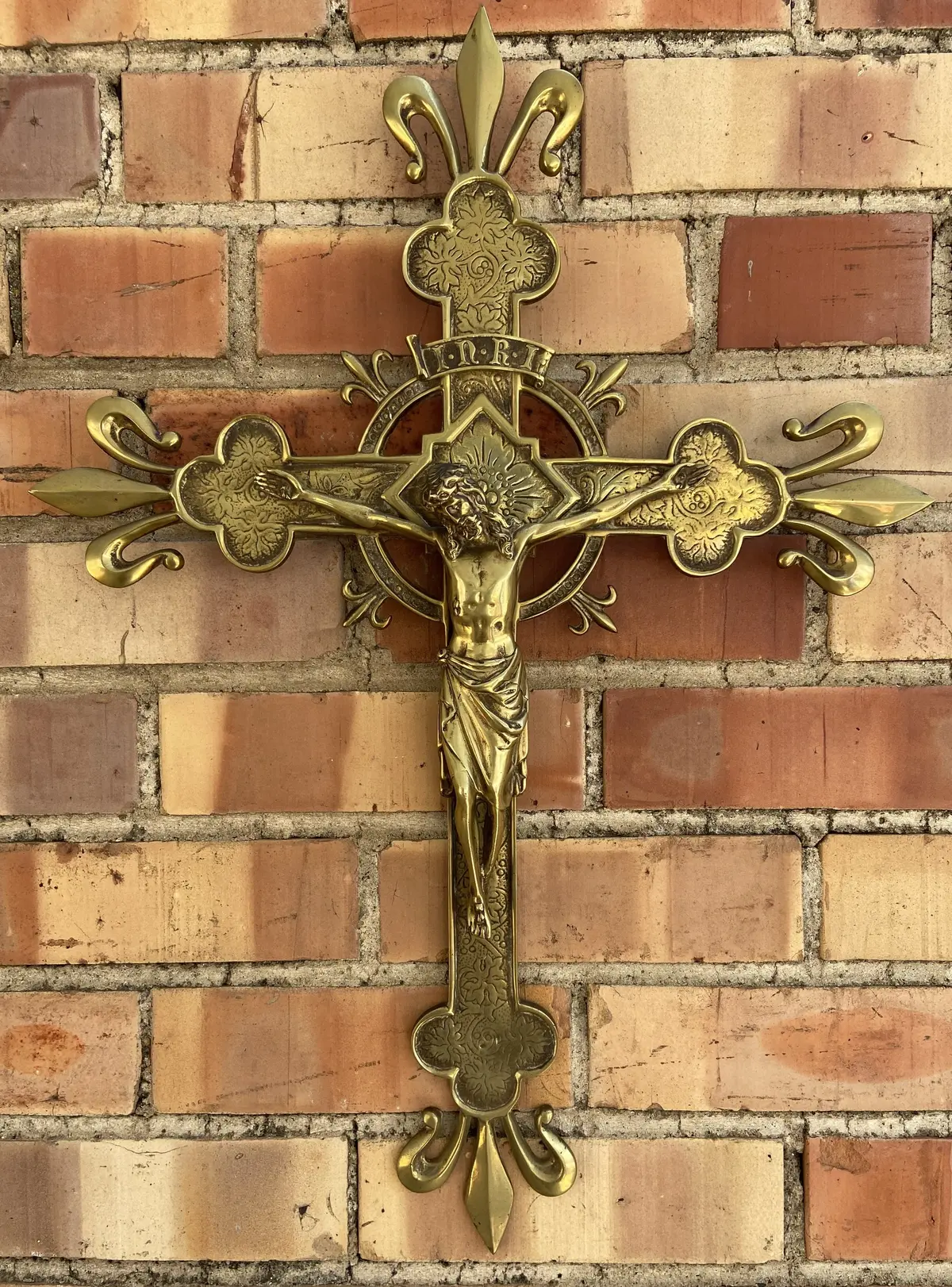 Fleur De Lis Bronze Crucifix 1