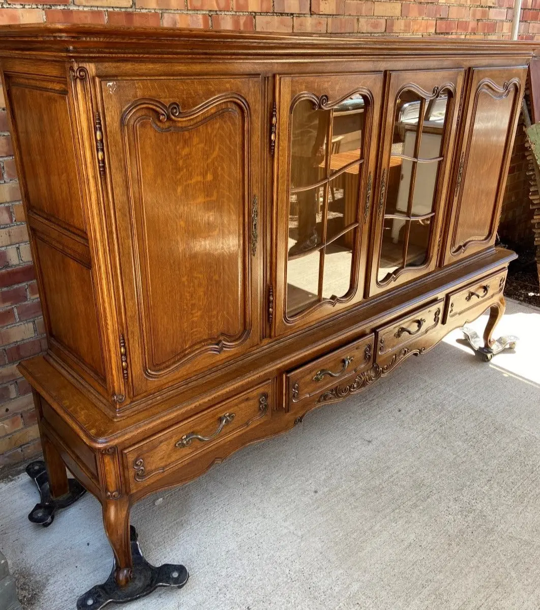 Large Country French Step Back 2-Piece Bookcase 1