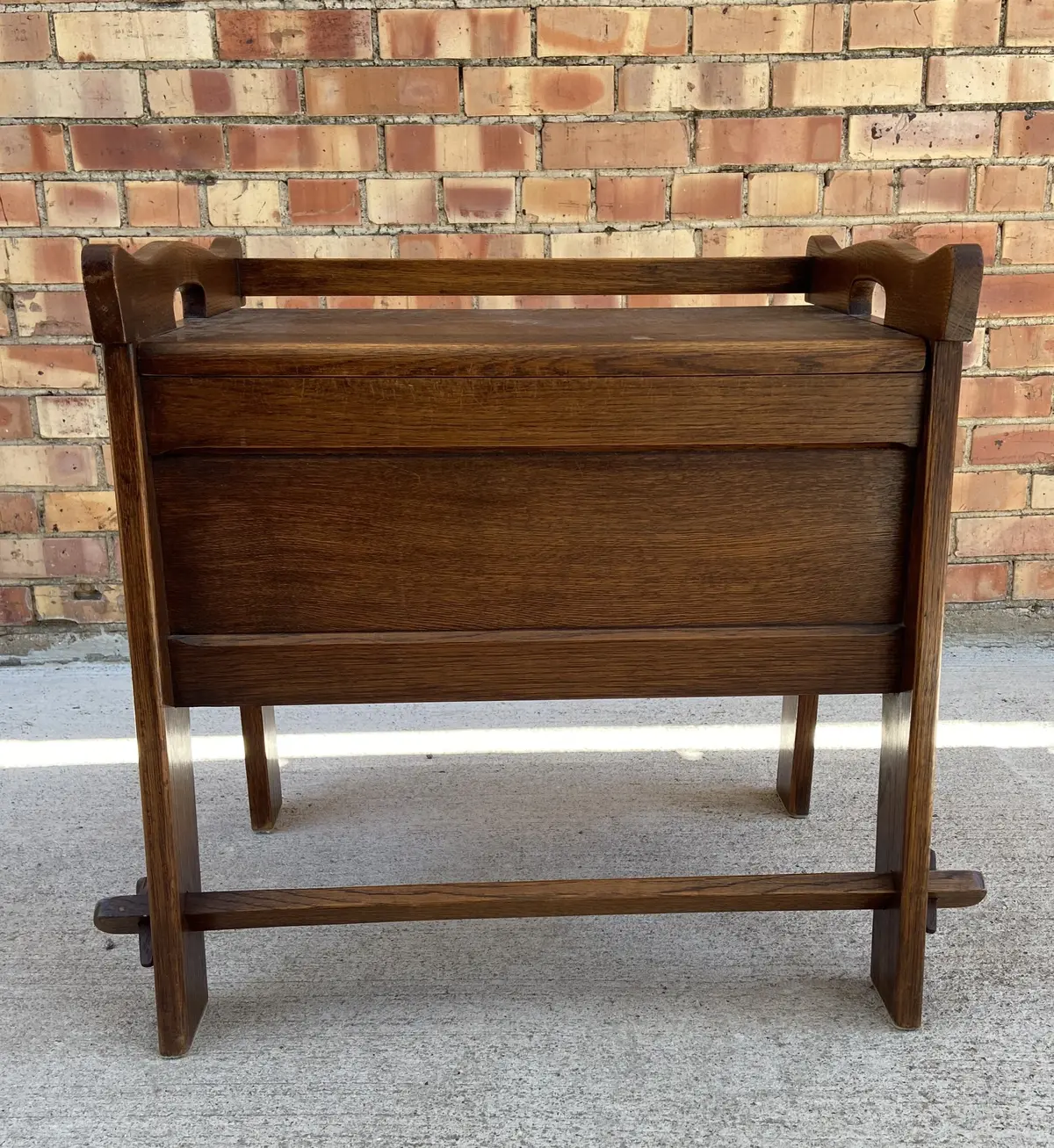 Oak Arts And Crafts Lift Top Bench 1