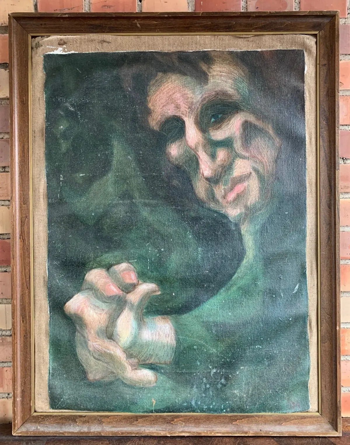 Impressionalist Portrait On Burlap 1