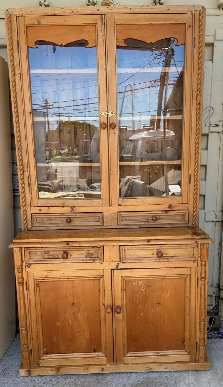 Pine Step Back Irish Cabinet No Cornice 1