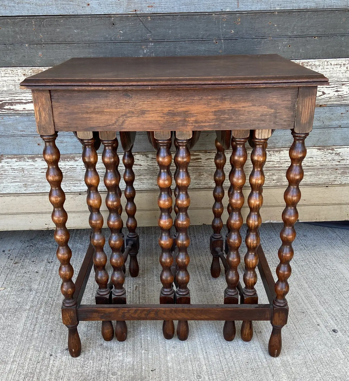 Knob Turned Drop Leaf Nest Of Tables 1