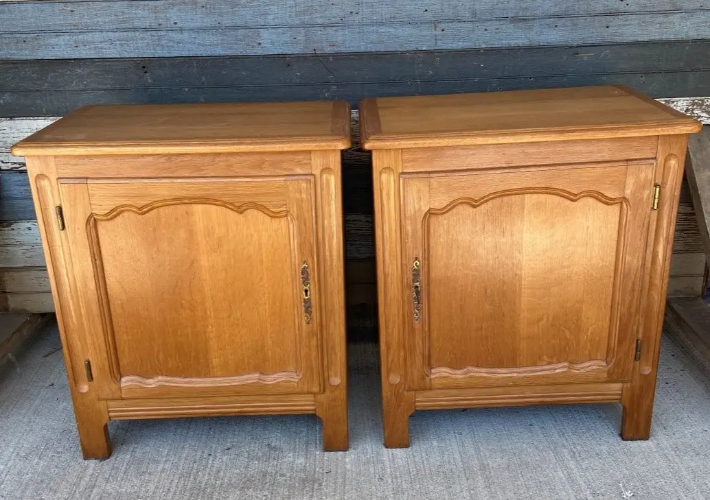 Pair Of Simiple Light Oak Jam Cabinets 1