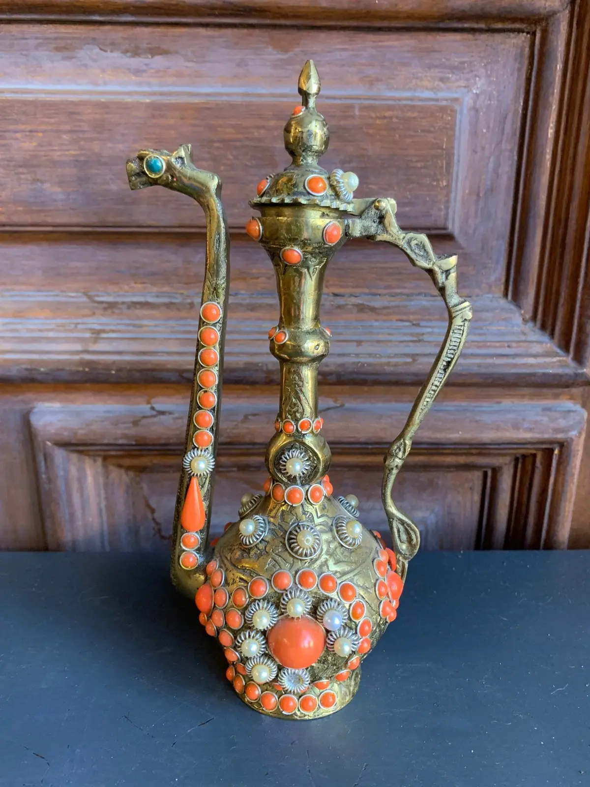 Decorative Indian Brass Pitcher 1