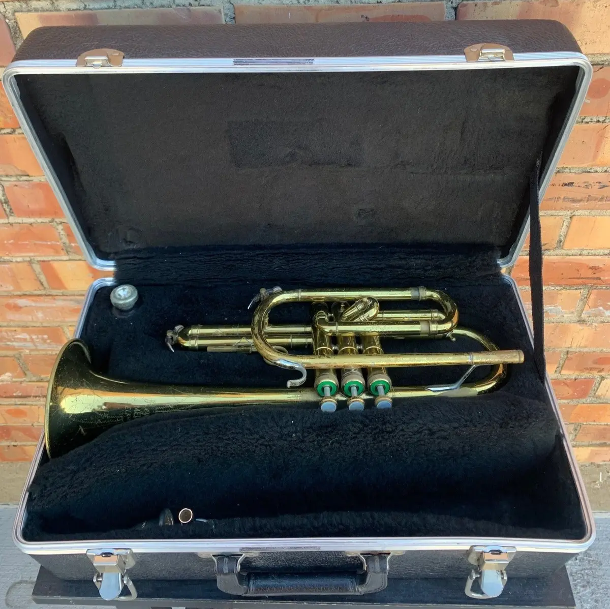 As Found Brass Trumpet In Case 1