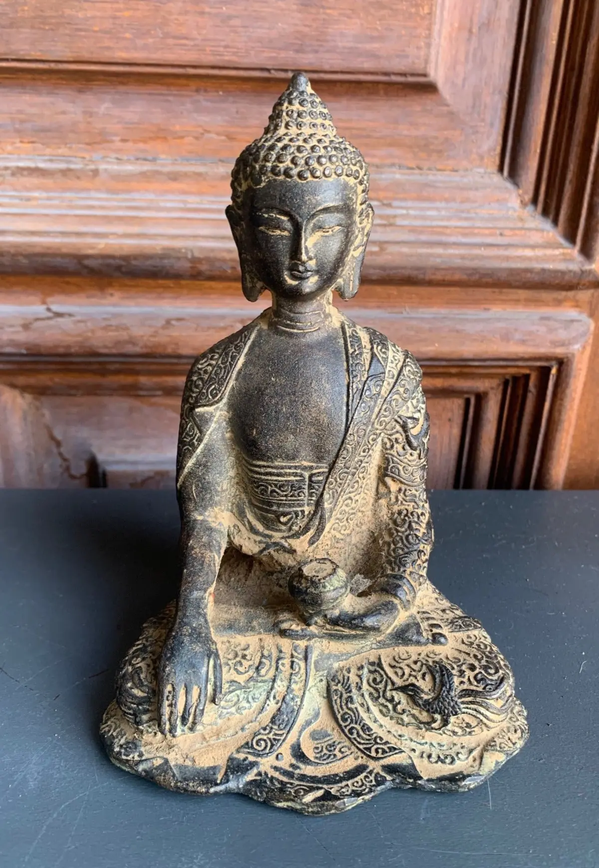 Dark Patina Small Bronze Buddha 1