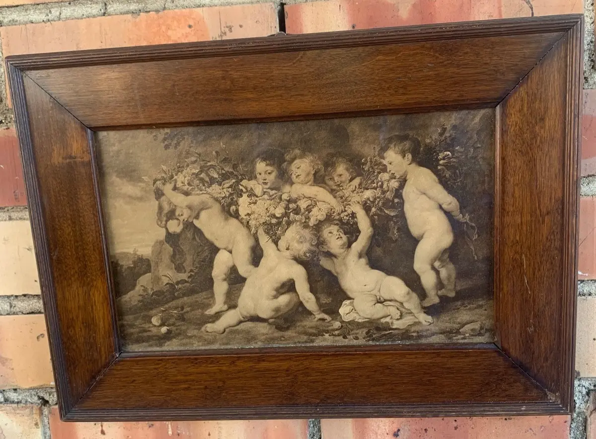 Antique Print With Putti 1