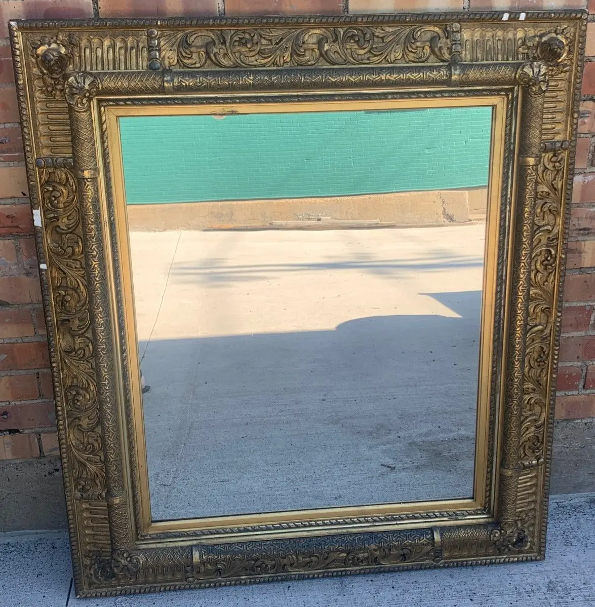 Large 19Th Century Gold Ornate French Mirror 1