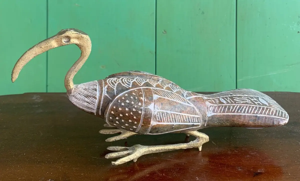 Large Stone And Brass Water Bird 1