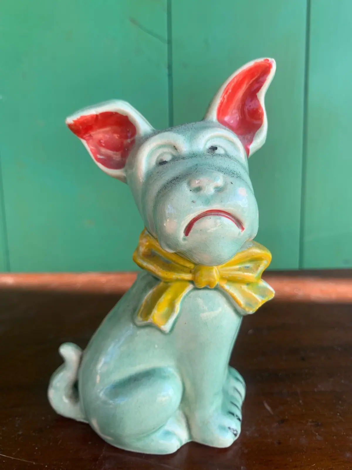 Green Porcelain Japanese Dog Figure 1