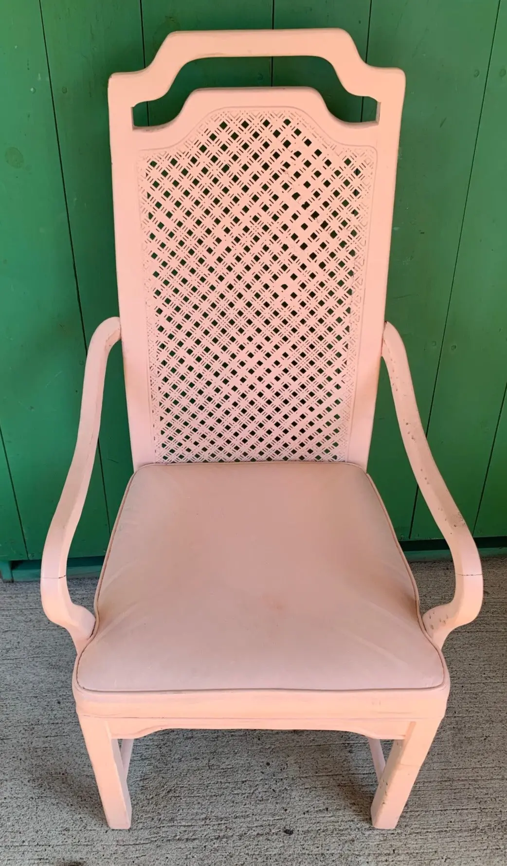 Funky Pink Vintage Caned Arm Chair 1