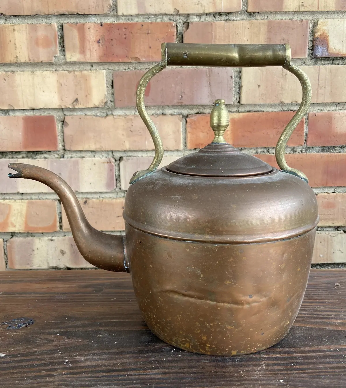 Copper/Brass Handled Teapot 1