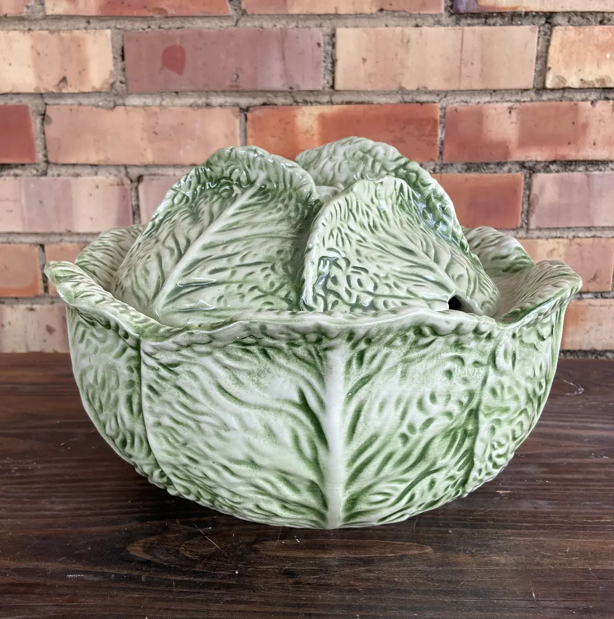 Italian Cabbage Ceramic Lidded Container 1
