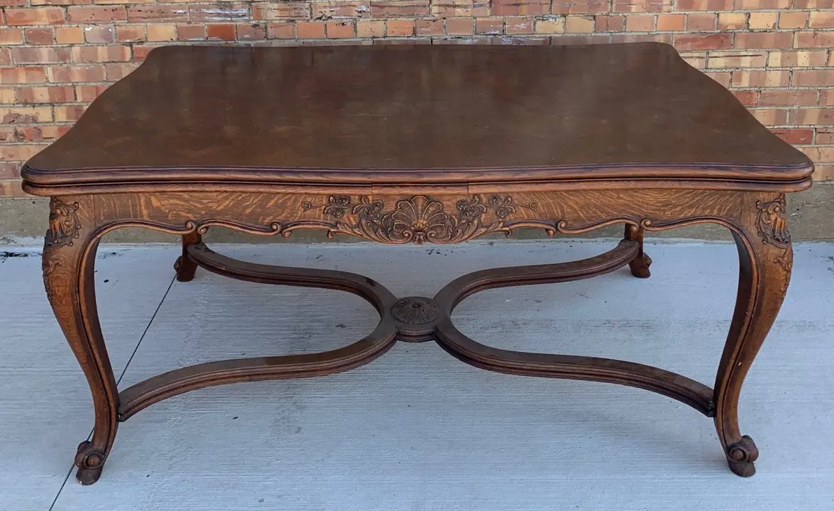 French Parquet Top Louis Xv Draw Leaf Table 1