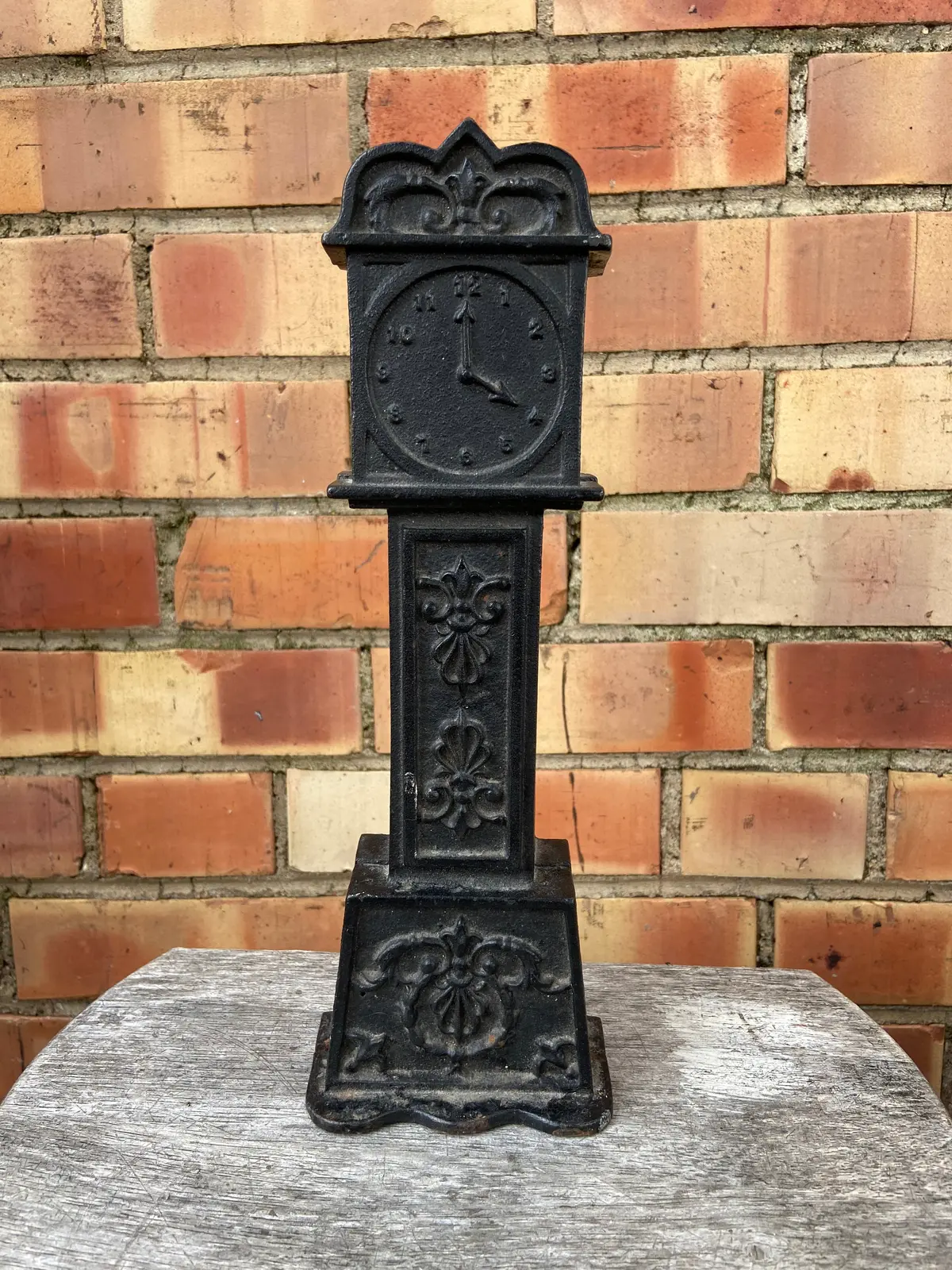 Small Black Iron Grandfather Clock Bank 1