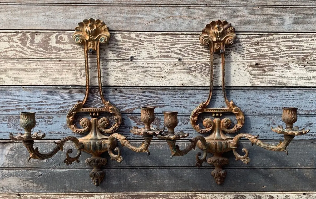 Pair Of Not Old Iron Candle Sconces 1