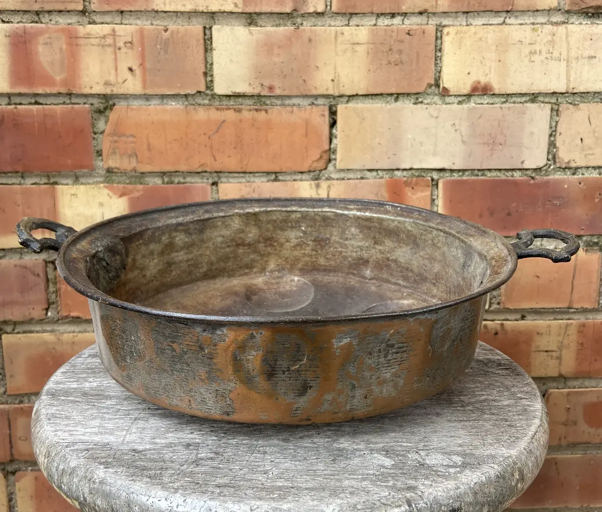 Hammered Handled Copper Egg Bowl 1