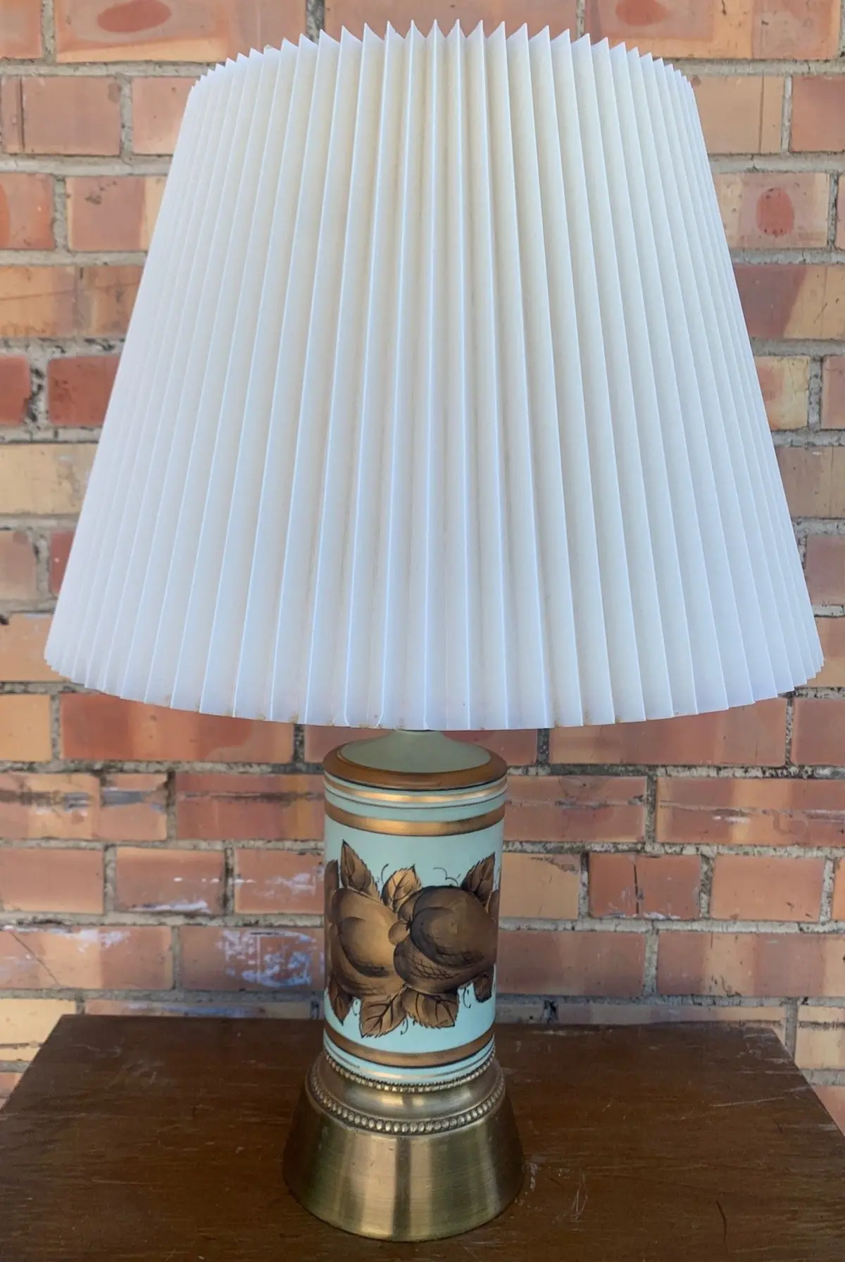 Seafoam Green With Gold Fruit Table Lamp 1