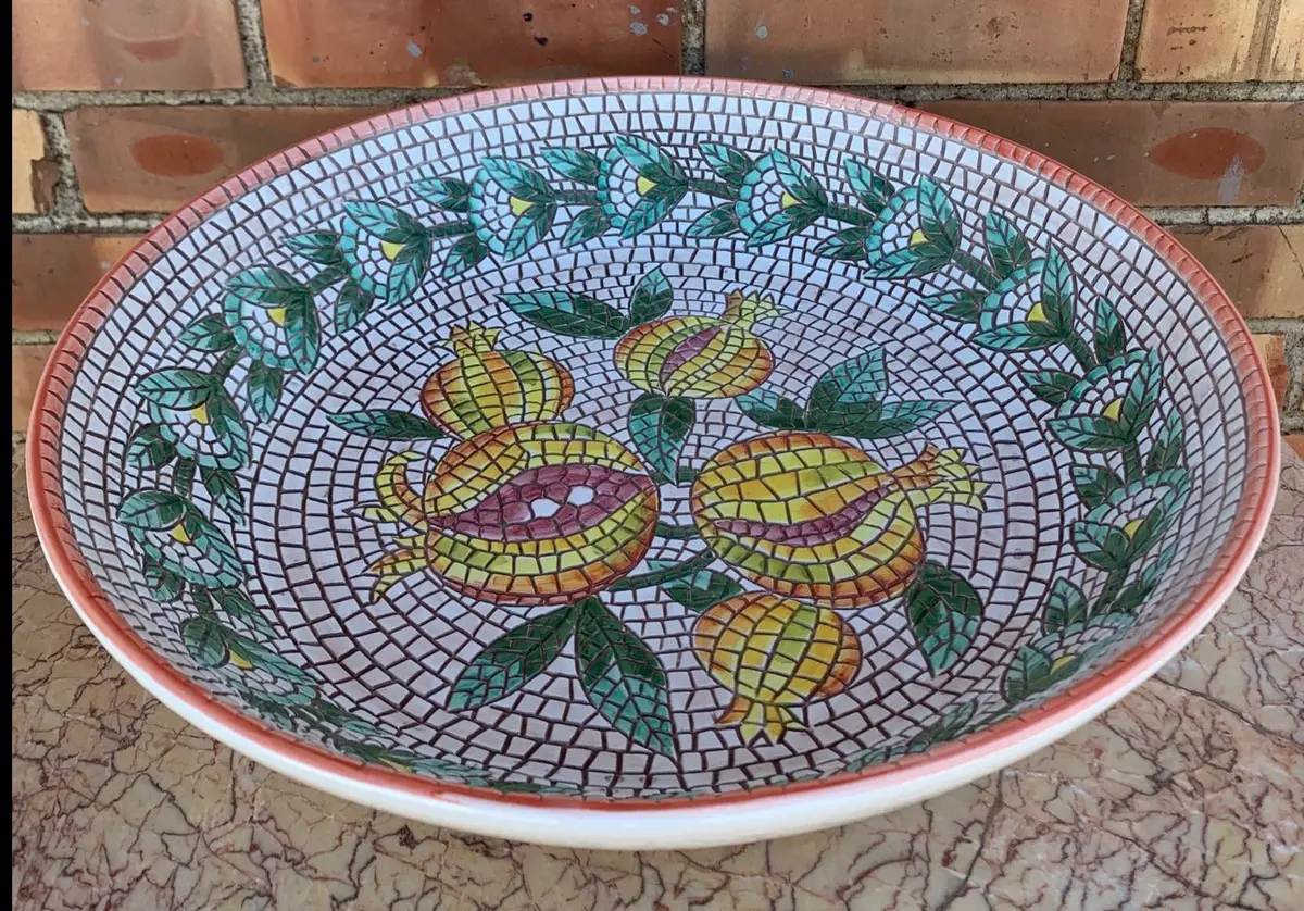 Italian Neiman Marcus Faux Mosaic Bowl 1