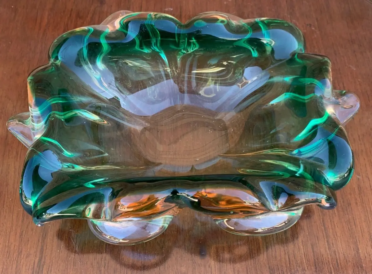 Green Murano Handblown Glass Dish 1