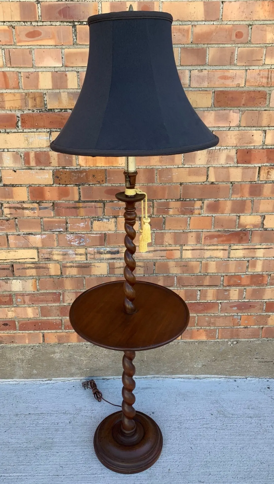 Barley Twist Floor Table Lamp With Black Shade 1
