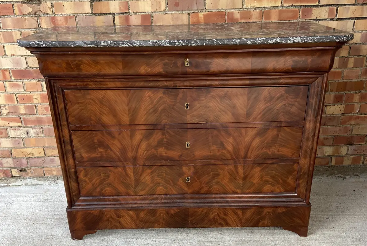 Louis Philippe Flame Mahogany Commode 1