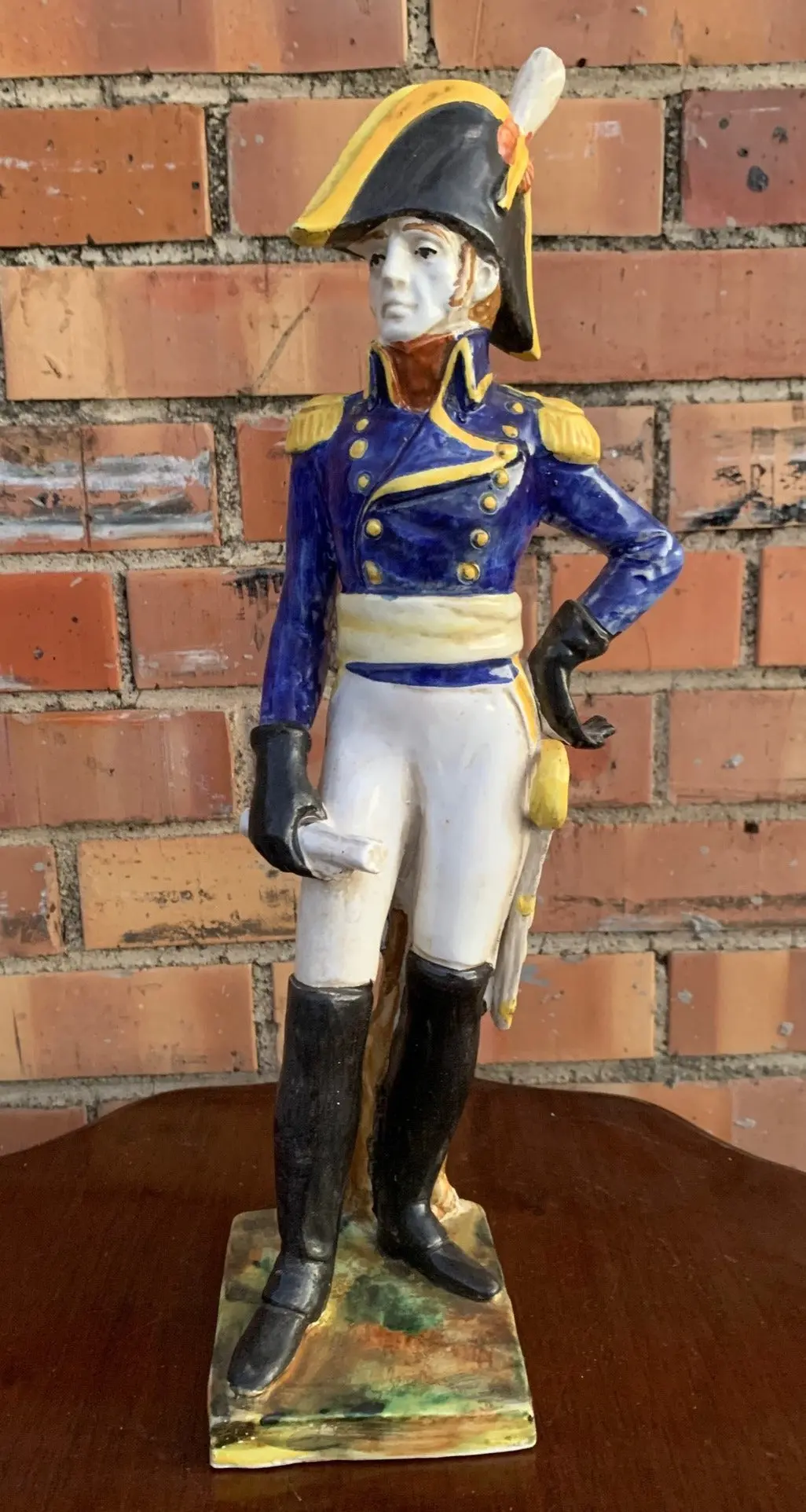 Porcelain European Soldier Statue - As Is 1