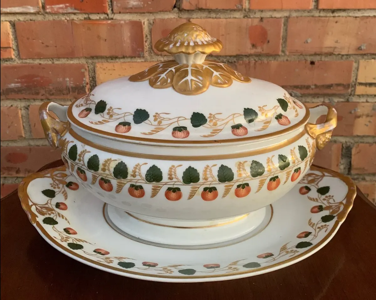 Portuguese Covered Vegetable Tureen With Under Tray 1