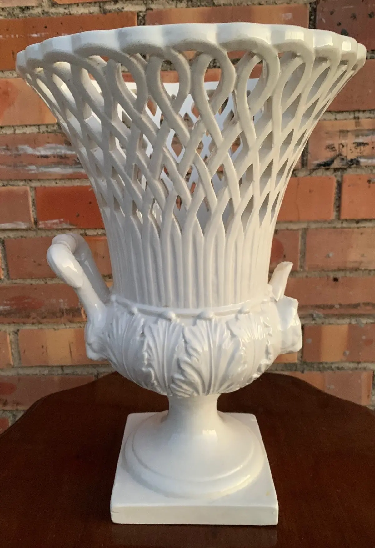 Italian Reticulated Urn Style Vase - As Is 1