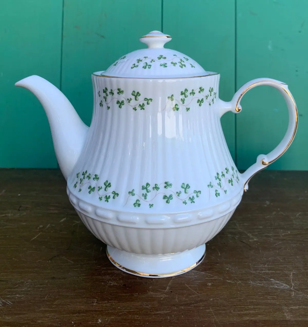 Galloway Green And Gold Teapot-Ireland 1