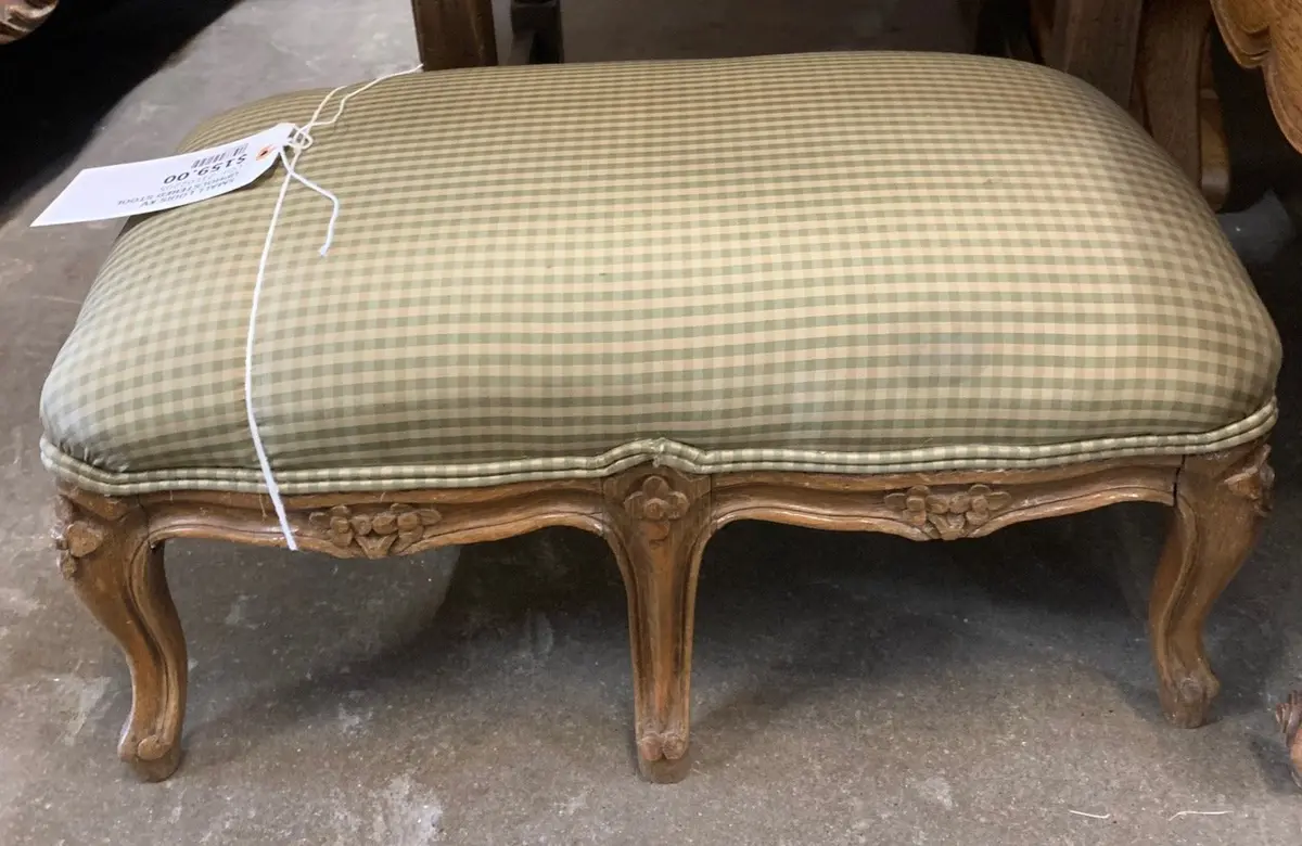 Small Louis Xv Upholstered Stool 1