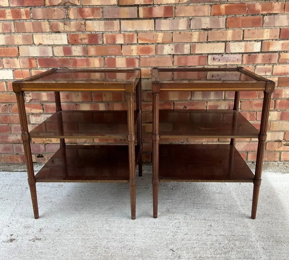 Pair Of Fluted Louis Xvi Style End Tables 1