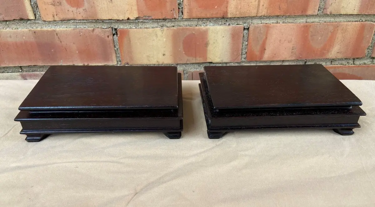Pair Of Small Paduk Wood Asian Plinths 1