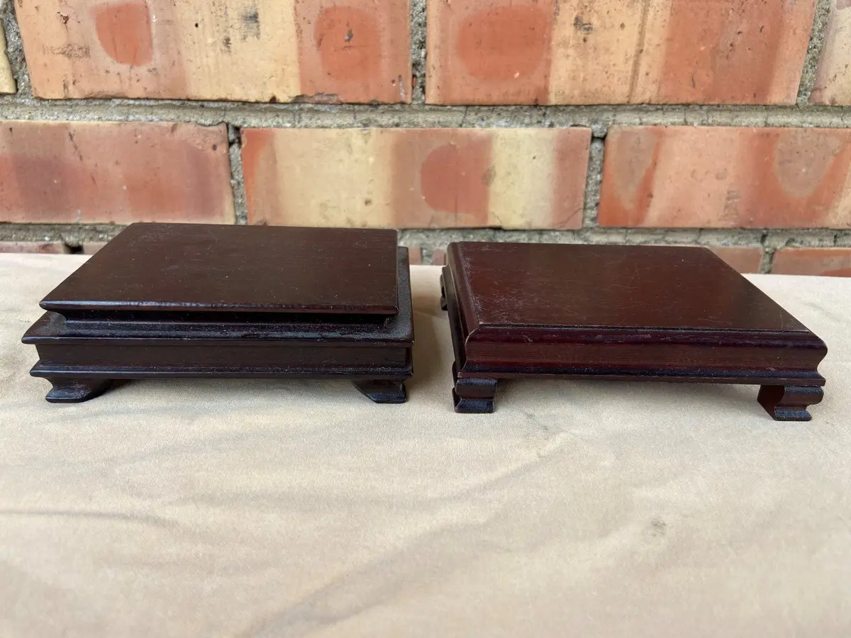 Pair Of Small Rectangular Mahogany Stands 1