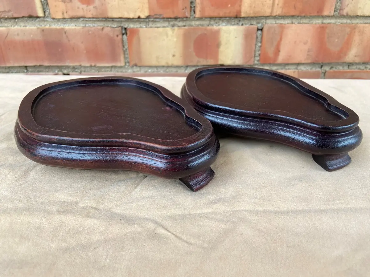 Pair Of Small Oblong Shaped 3 Footed Stands 1