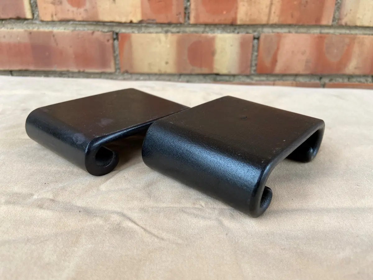 Pair Of Curved End Black Asian Stands 1