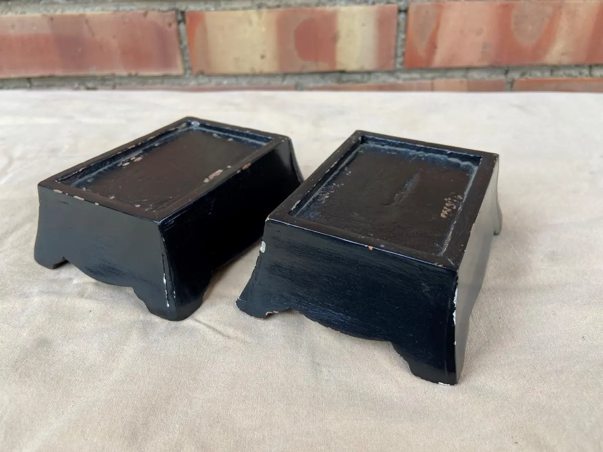 Pair Of Black Splayed Leg Asian Stands 1