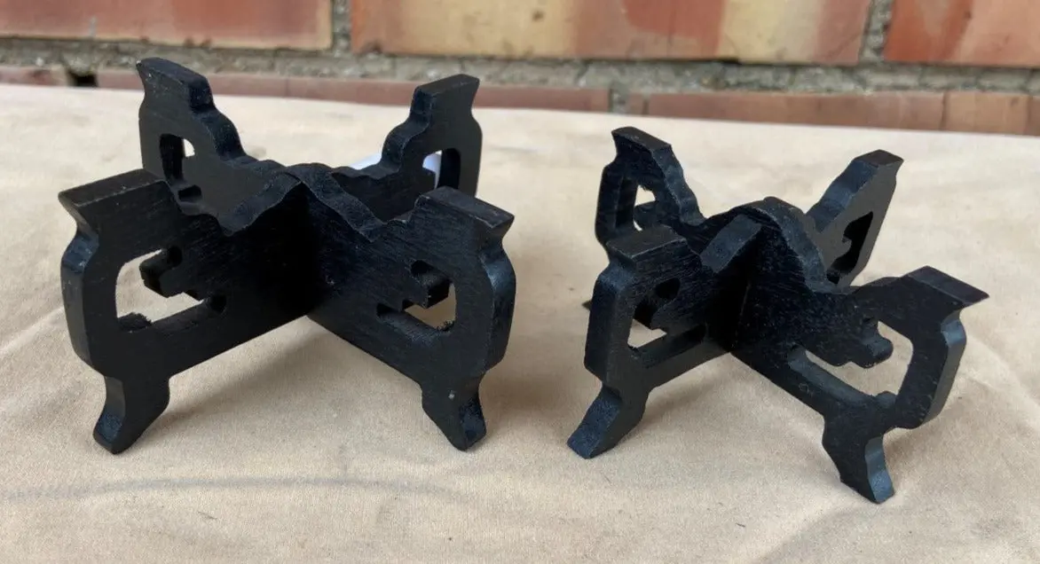 Pair Of Small Delicate Black Asian Stands 1