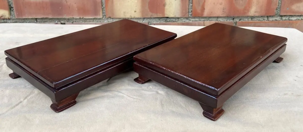 Pair Of Quality Mahogany Platform Stands 1