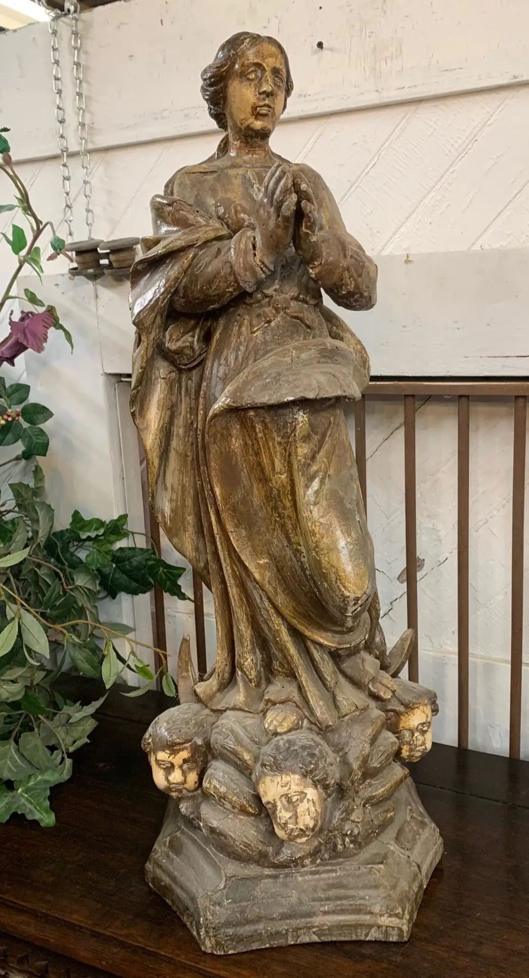 Large Religious Wood Statue 1