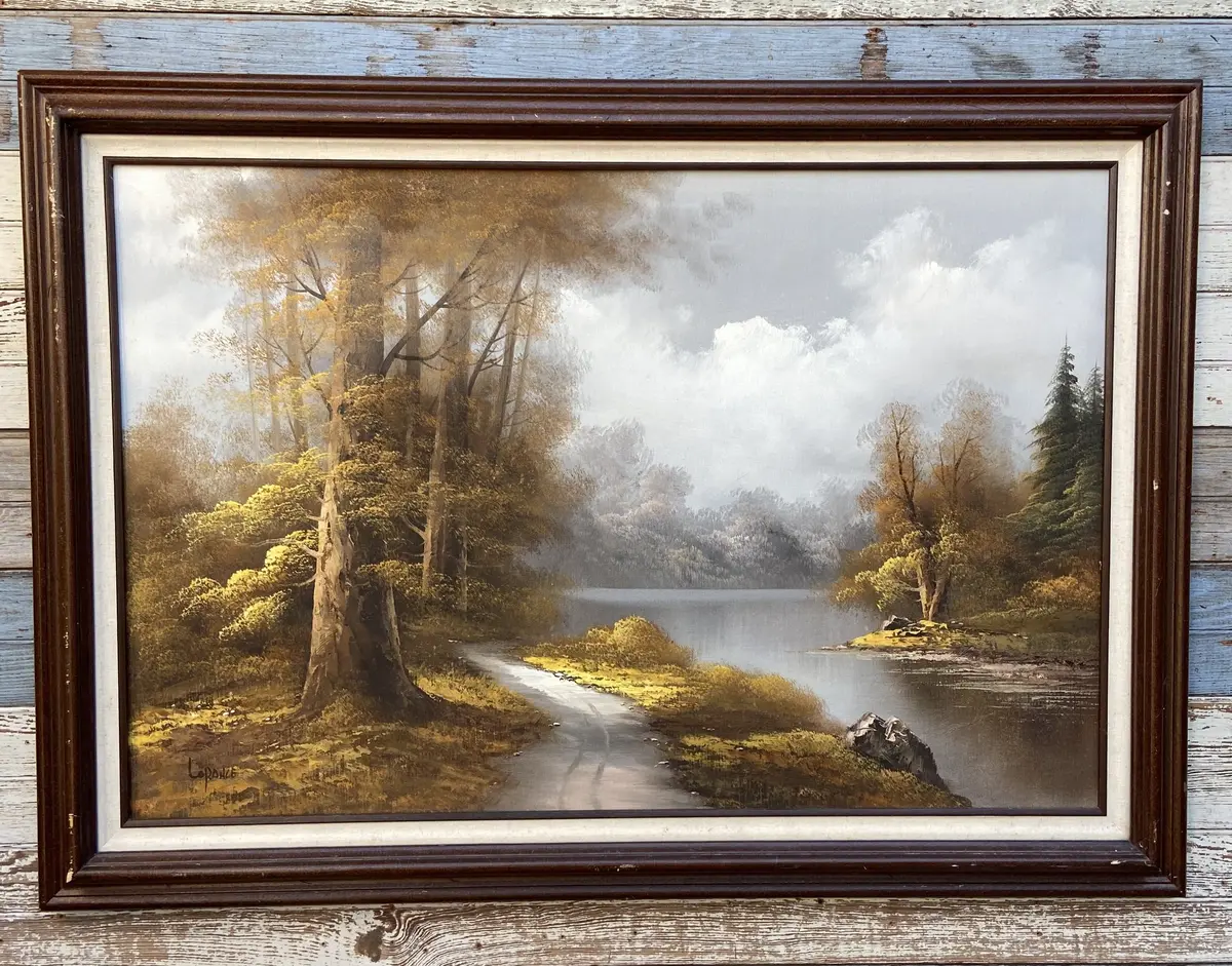Autumn Trees On A Lake Oil Painting 1