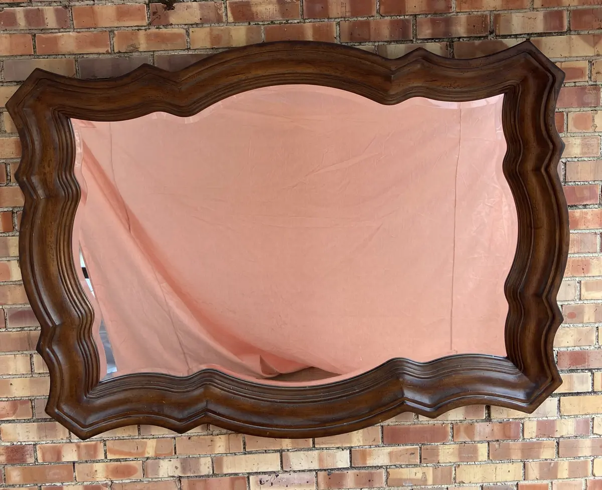 Large Shaped Beveled Mirror-Not Old 1