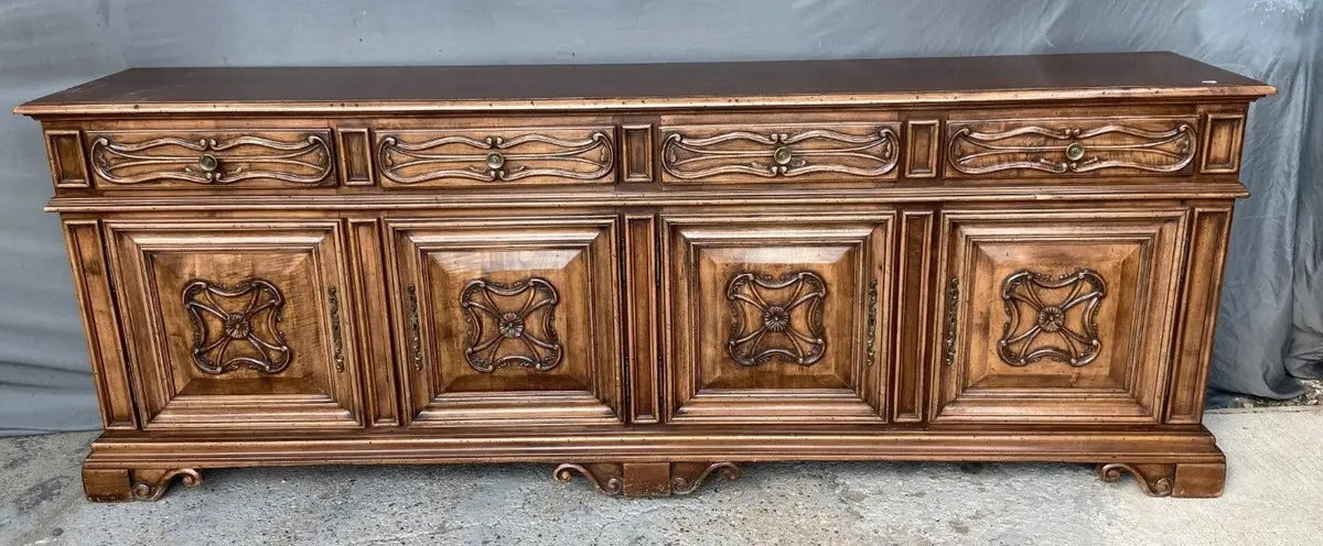 Long Italian Sideboard With Shaped Panels 1