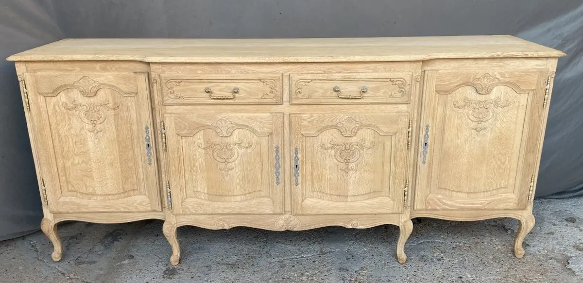 Long Raw Oak Country French Sideboard 1