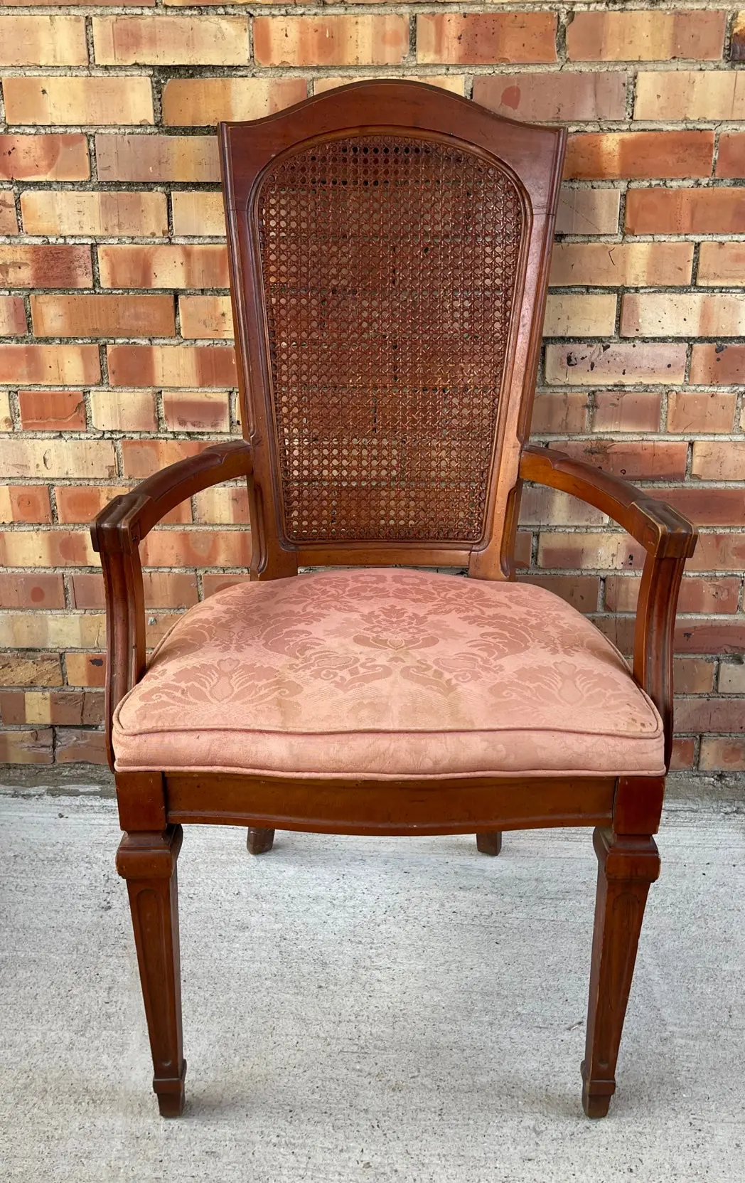 Single Arched Caned Back Arm Chair 1