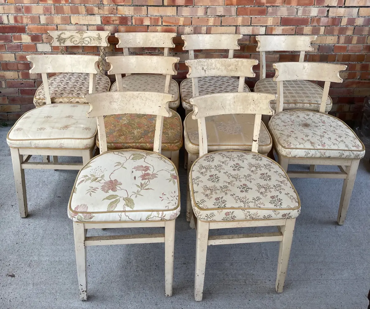 Fantastic Daeal! Set Of 10 Low Back Painted Dining Chairs 1