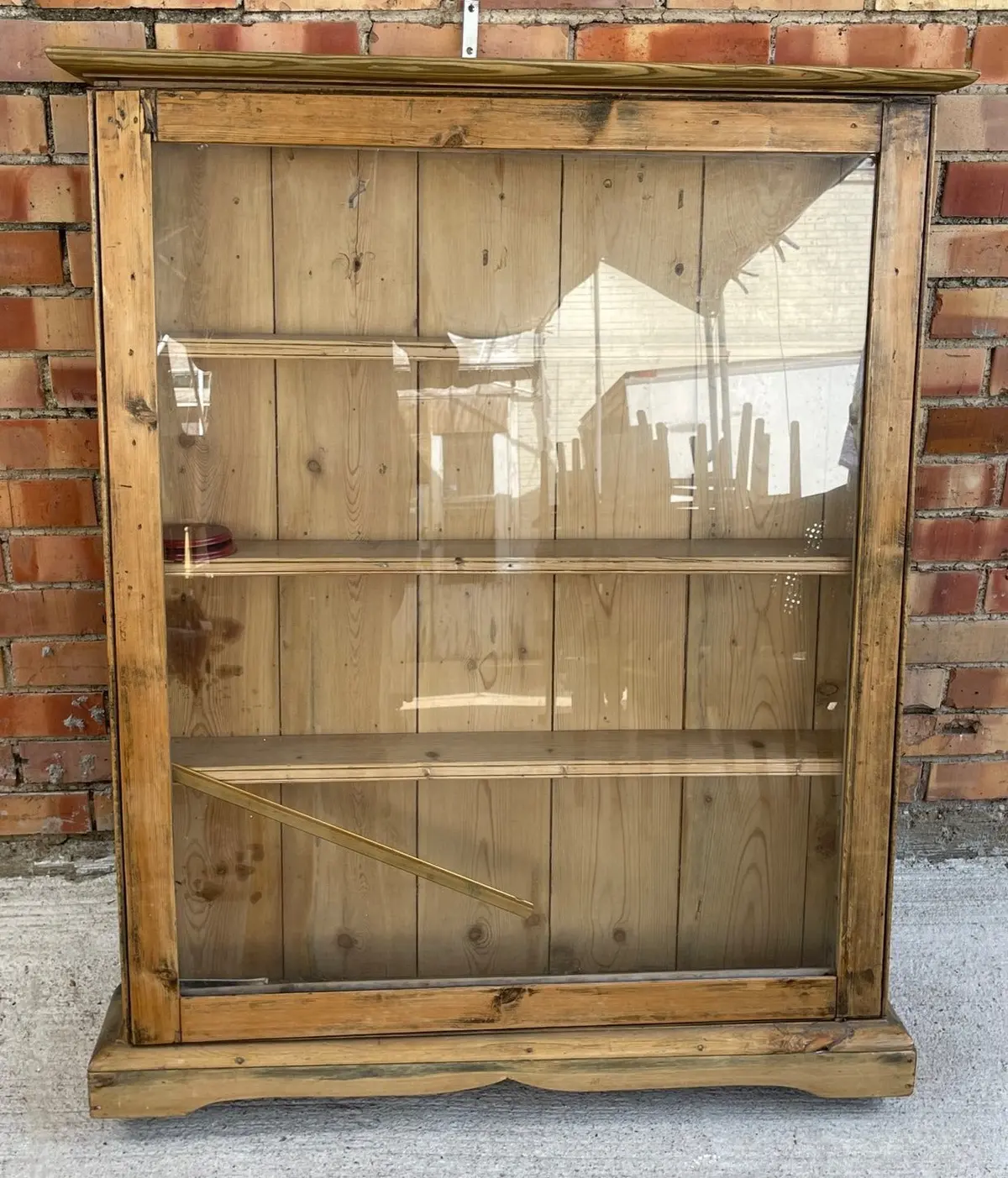 English Pine Shallow Single Door Wall Cabinet 1