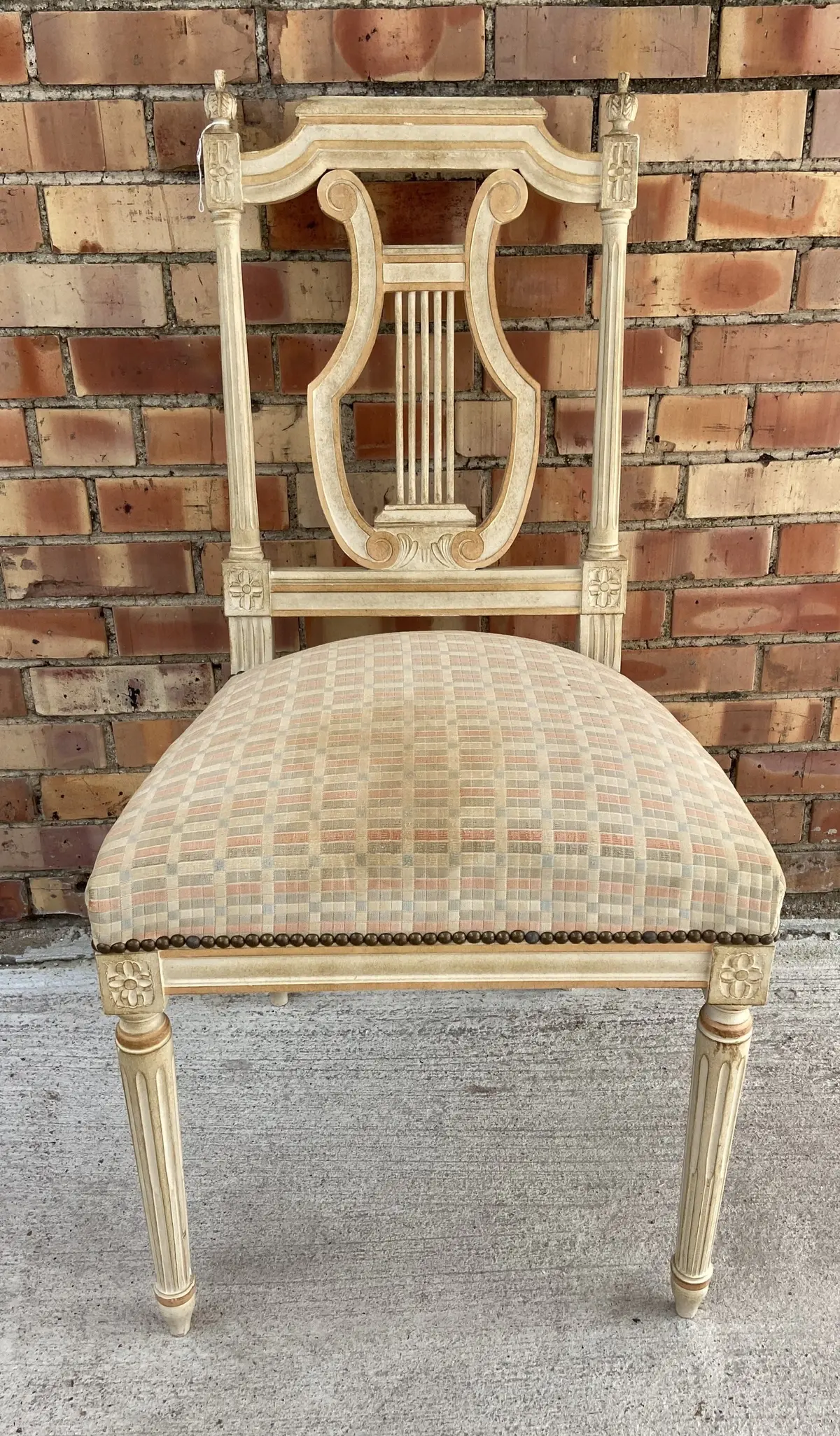 Lyre Back Louis Xvi Painted Chair 1